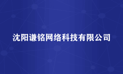 沈陽謙銘網絡科技 專注于計算機軟硬件及網絡技術開發的先行者